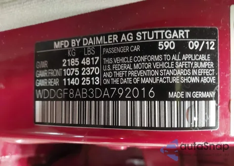 2013 Mercedes-Benz C 300 Sport 4Matic z USA, uszkodzony, nr VIN WDDGF8AB3DA792016